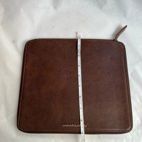 Gerard Darel Brown Zip Around Genuine Leather Tablet Bag Sleeve 10 x 9… - Picture 3 of 7